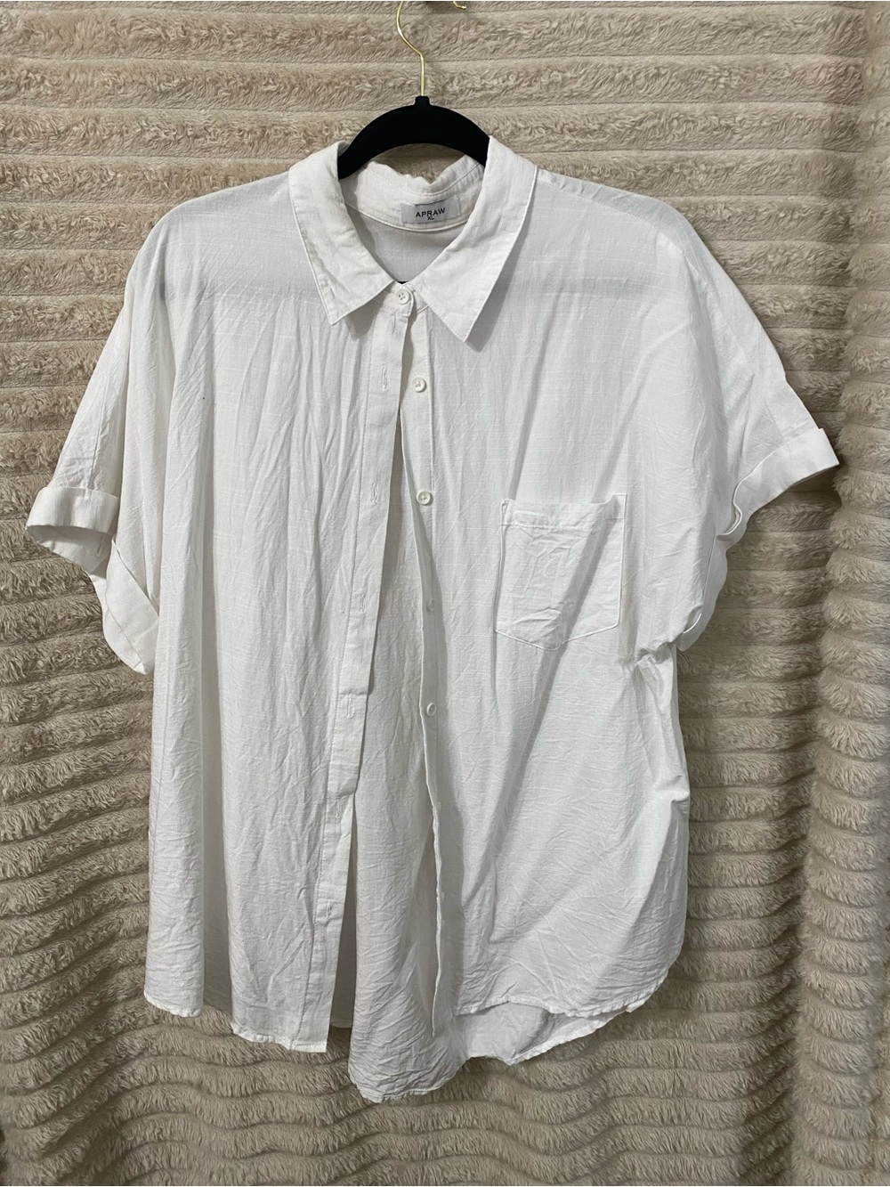 A.P.C. White Short-Sleeve Button-Down Shirt